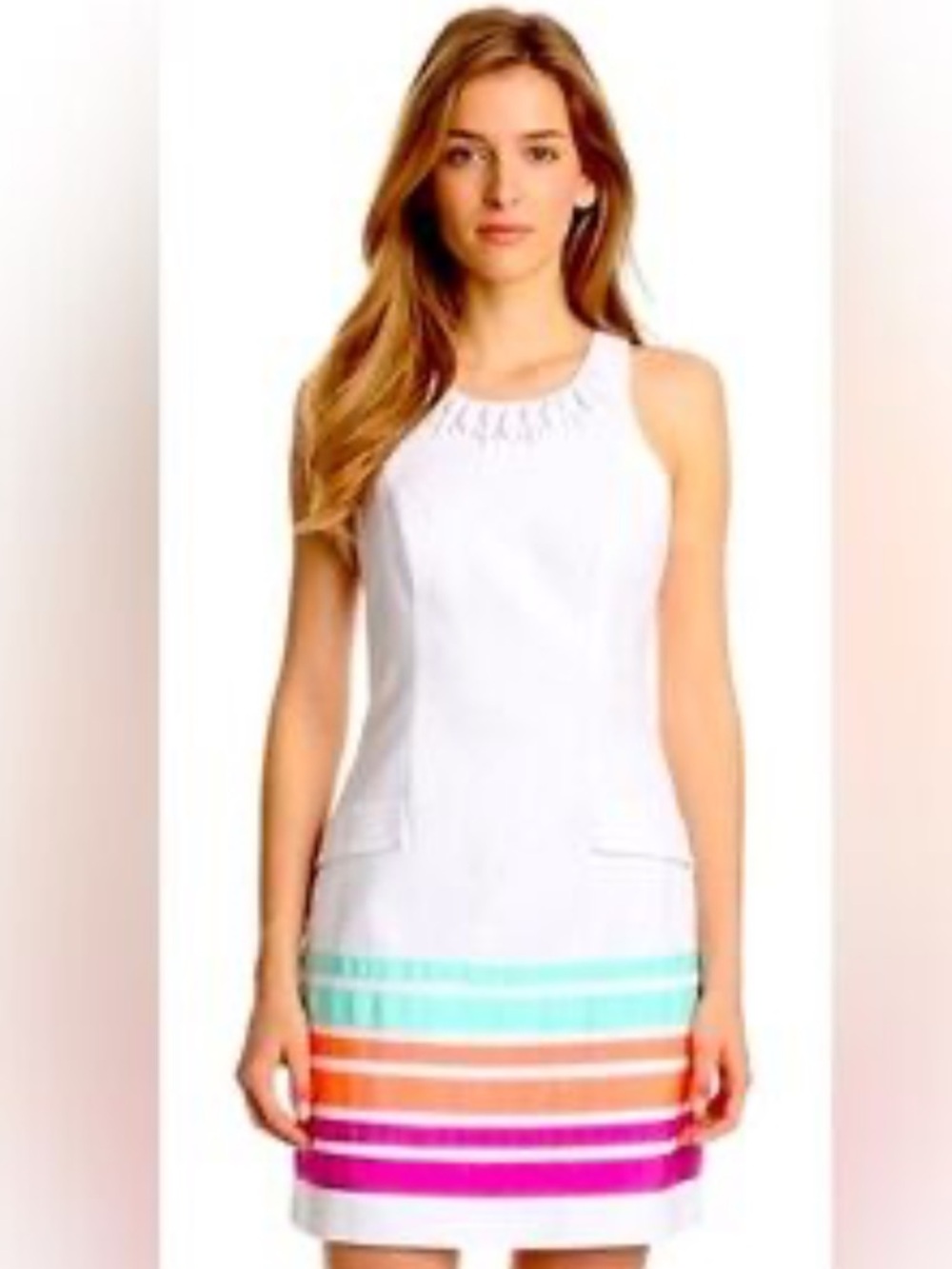 Lilly Pulitzer Resort white pearl swirl shift dress women’s 12